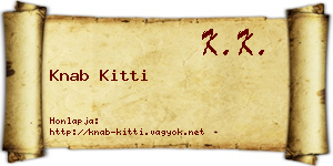 Knab Kitti névjegykártya